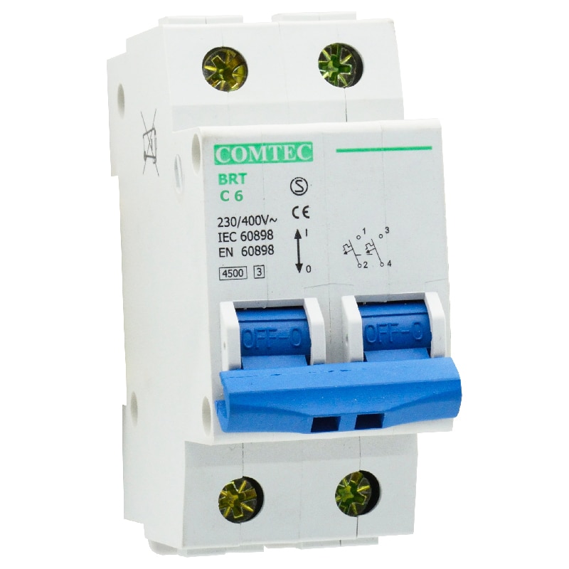 Intrerupator automat BRT bipolar COMTEC, 6A, curba C