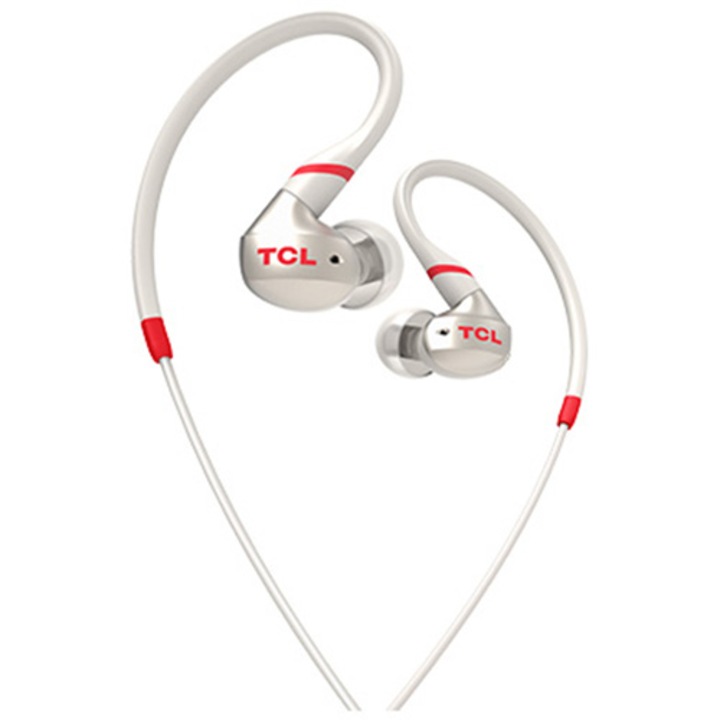 Слушалки in-ear sport TCL ACTV100WT-EU, IPX4 waterproof, Crimson White