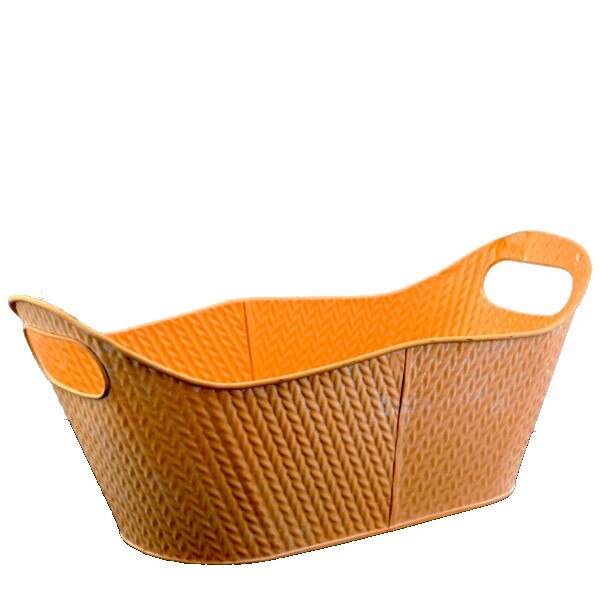 Ghiveci decorativ, Gourmet Gift, Oval, Metalic, Potocaliu