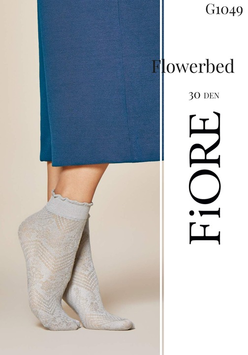 Sosete FIORE Flowerbed 30 Den, Alb, UNI