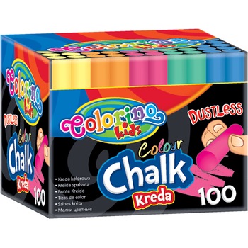 Creta colorata Colorino fara praf 100 buc Creta colorata Colorino fara praf 100 buc