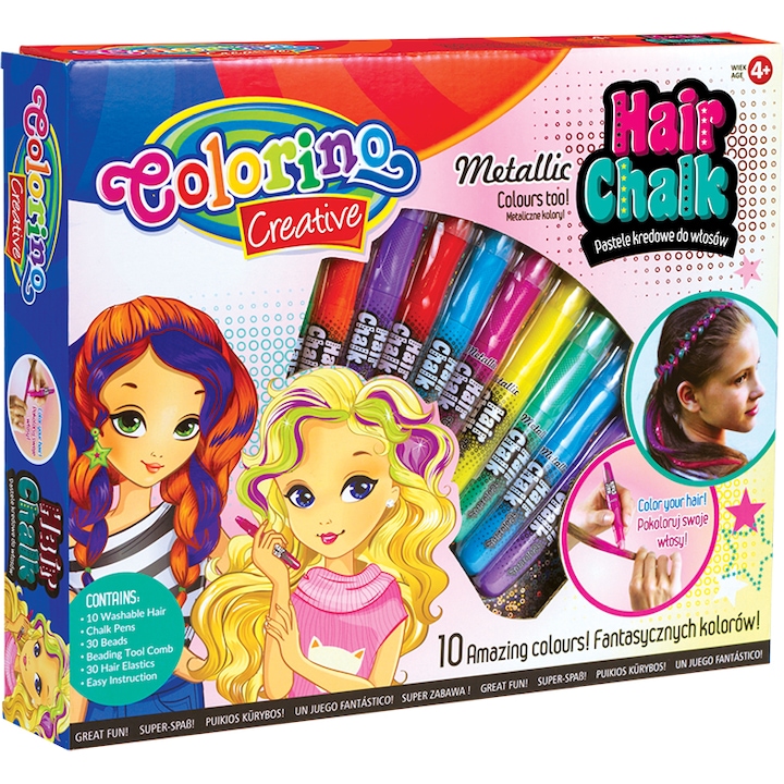 Комплект моливи за боядисване на коса Colorino, 10 цвята