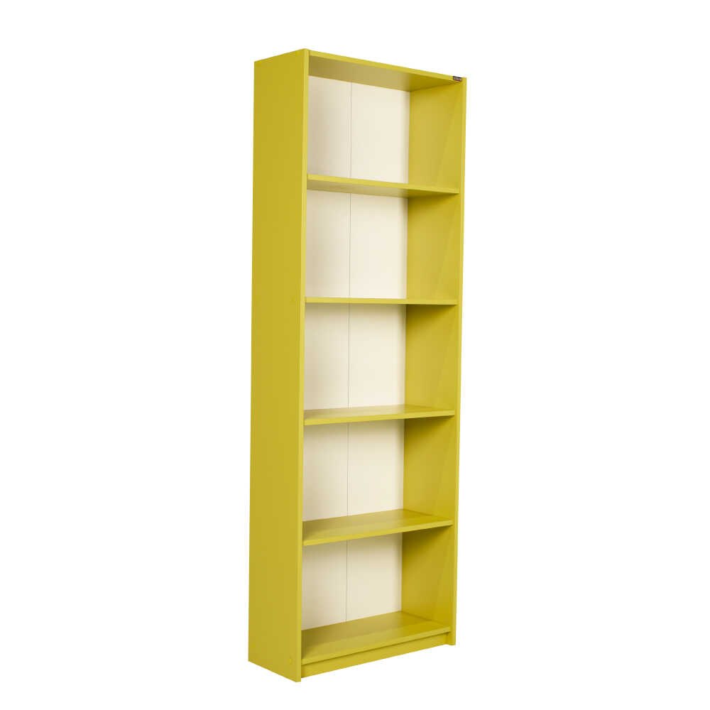 Biblioteca Adore Modern, 5 rafturi, Verde, 64x182x26 cm