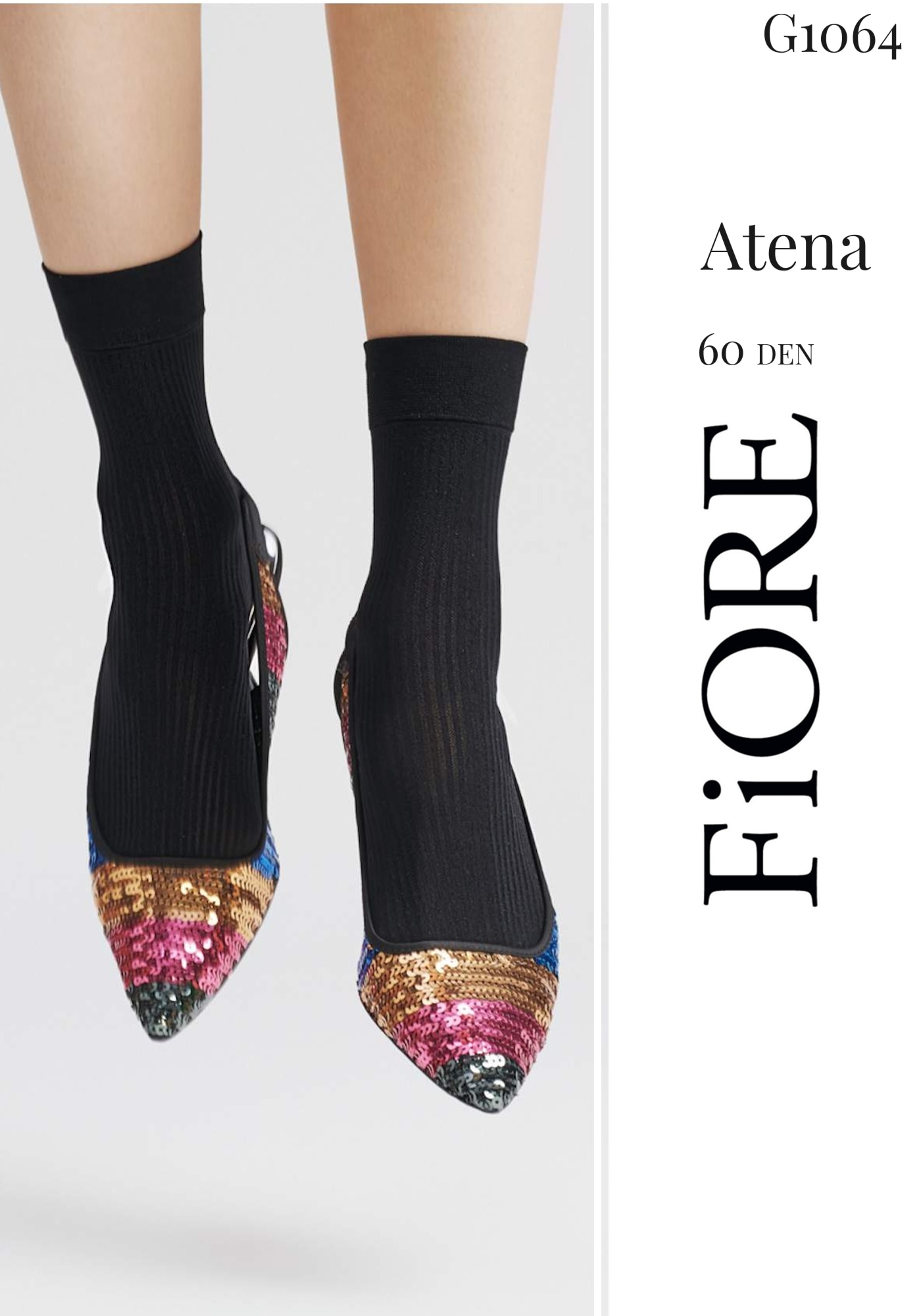 Sosete FIORE Atena 60 Den, UNI, Negru