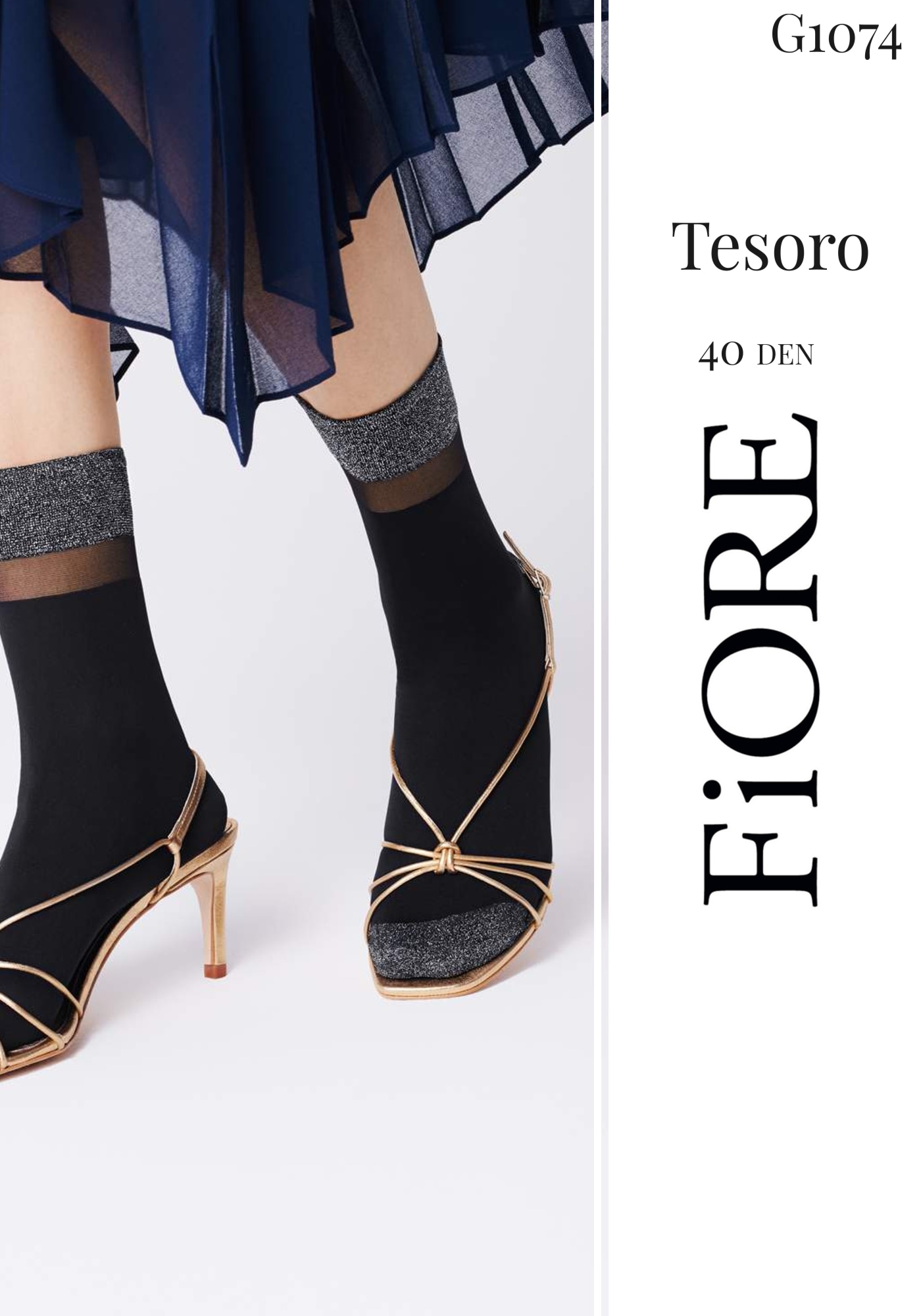 Sosete FIORE Tesoro 40 Den, UNI, Negru