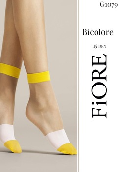 Sosete FIORE Bicolore 15 Den, One Size, Yellow/White Sosete FIORE Bicolore 15 Den, One Size, Yellow/White