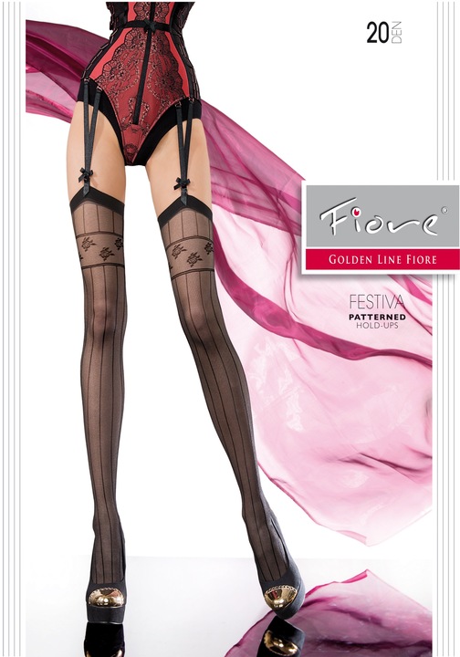 Ciorap FIORE Festiva 20 Den, Negru