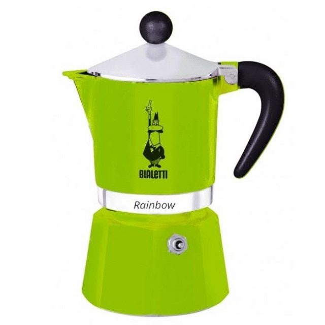 Espresor Bialetti Rainbow, capacitate 150 ml, pentru 3 cesti, Verde