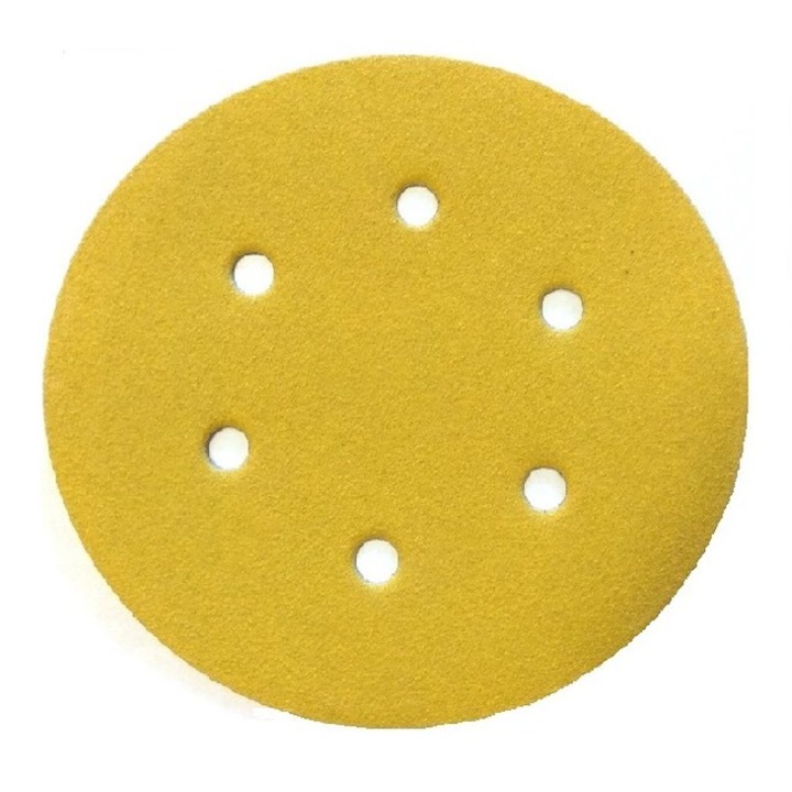DEERFOS CA331 25 db/készlet csiszolókorong átmérő 150 mm 6 lyukkal szemcsefinomság 120, tépőzáras (velcro)