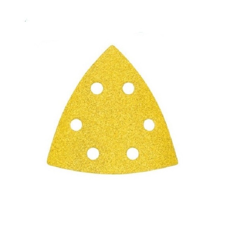 DEERFOS CA331 10 db/készlet csiszoló háromszög 96x96x96 mm 6 lyukkal szemcsefinomság 180, tépőzáras (velcro)