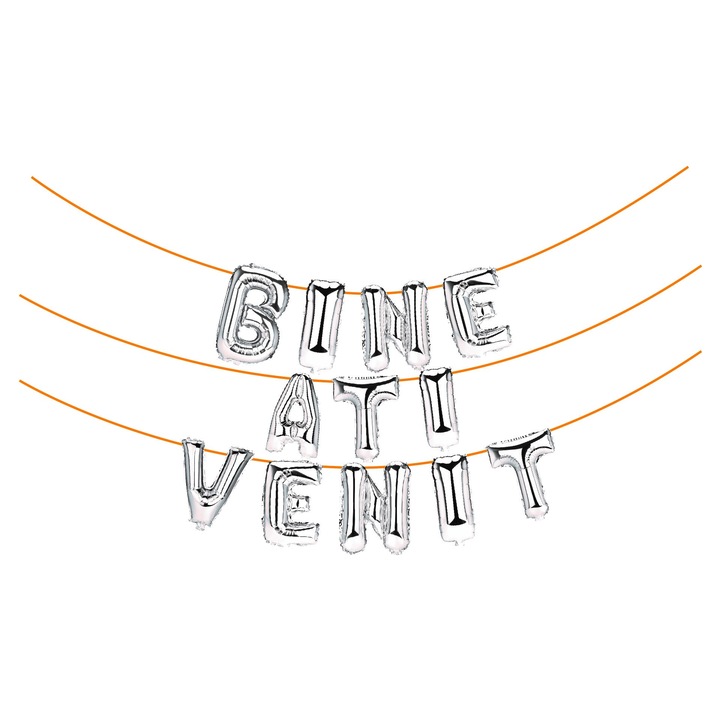 Балони от метално фолио Balon Mirific Party WELCOME, 6 m x 45 cm, Сребрист