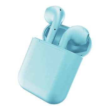 Casti Bluetooth 5.0 Wireless Stereo AirPods i12 Fara Fir , Culoare Blue Casti Bluetooth 5.0 Wireless Stereo AirPods i12 Fara Fir , Culoare Blue