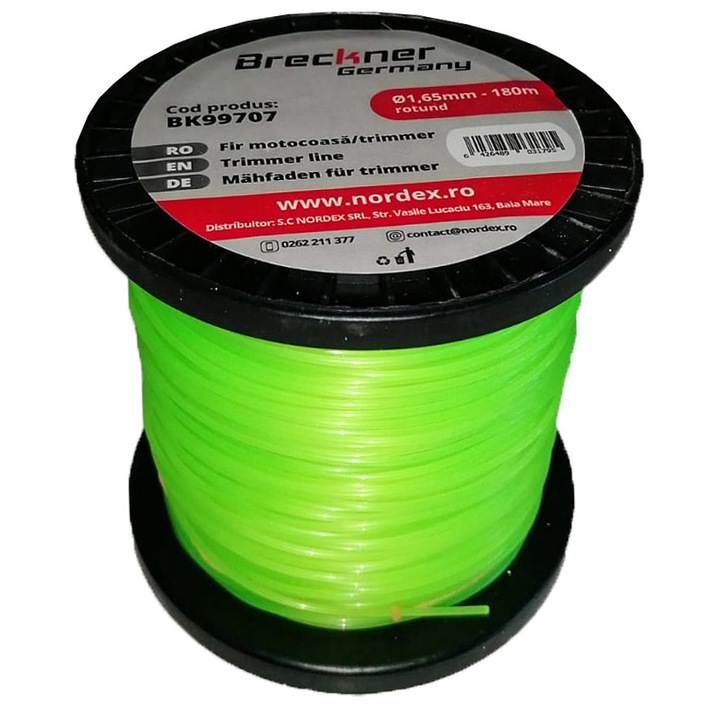 Breckner Germany Damil fűkaszához, 1,65 mm x 180 m, Tekercs