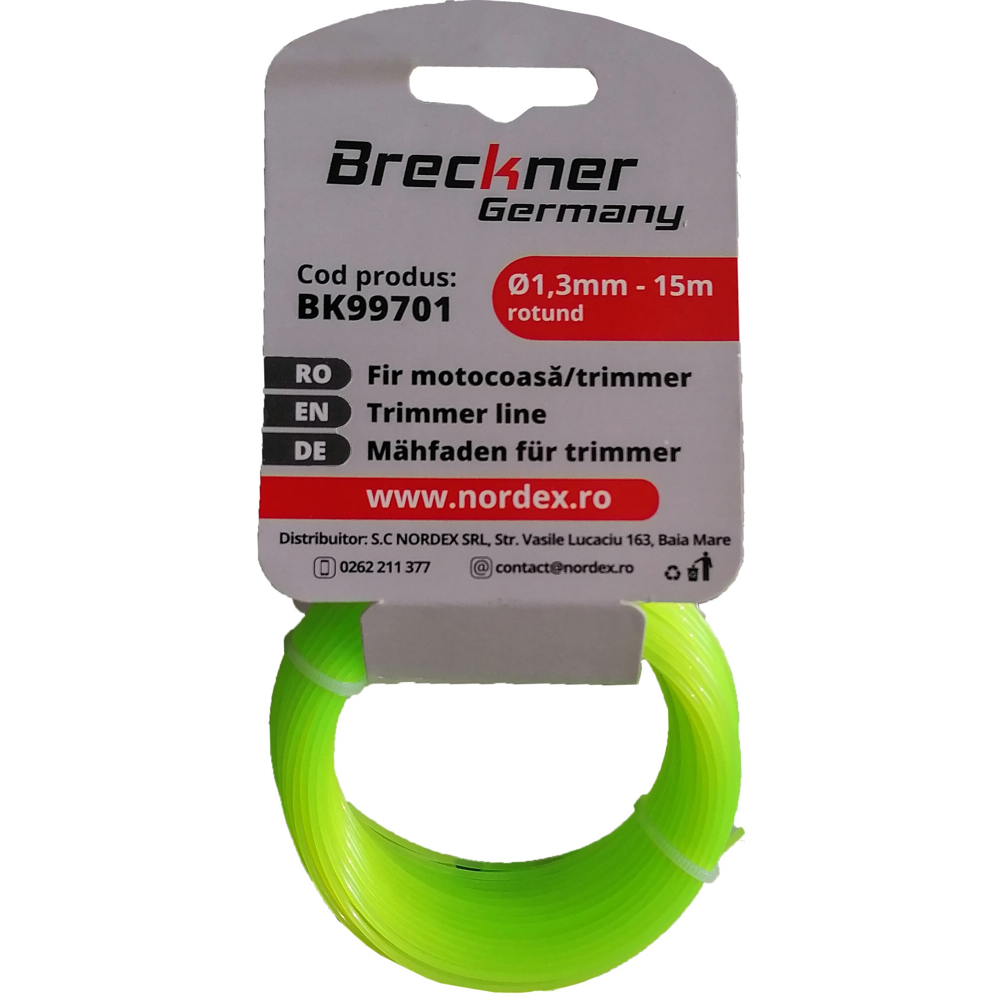 Fir motocoasa 1,3 mm x 15 m, rotund