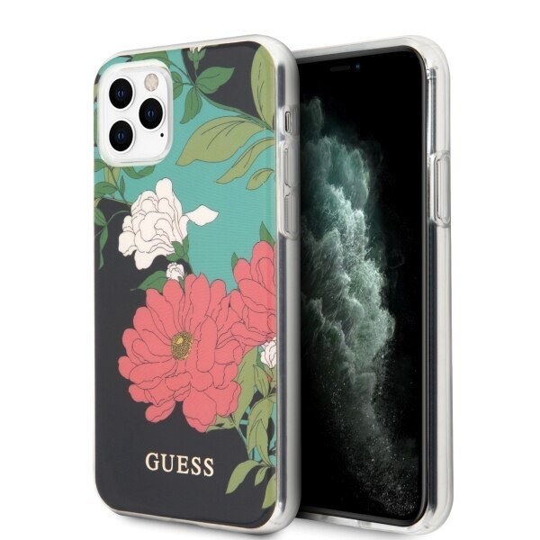 Husa iPhone 11 Pro Max Guess Flower Collection Black design 1