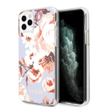 Husa iPhone 11 Pro Max Guess Flower Collection Lilac design 2 Husa iPhone 11 Pro Max Guess Flower Collection Lilac design 2