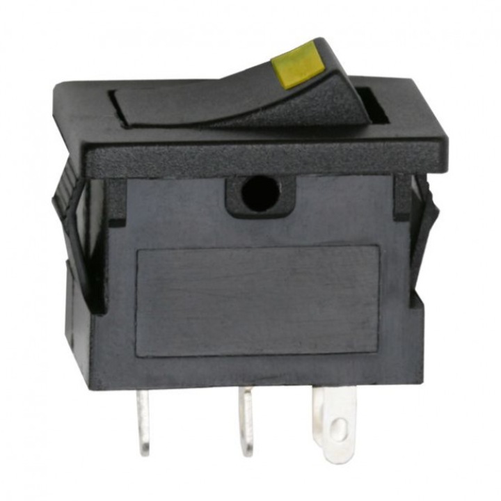 Комплект от 5 превключвателя, 1 верига, 15A, 12VDC, OFF-ON, с жълт светодиод
