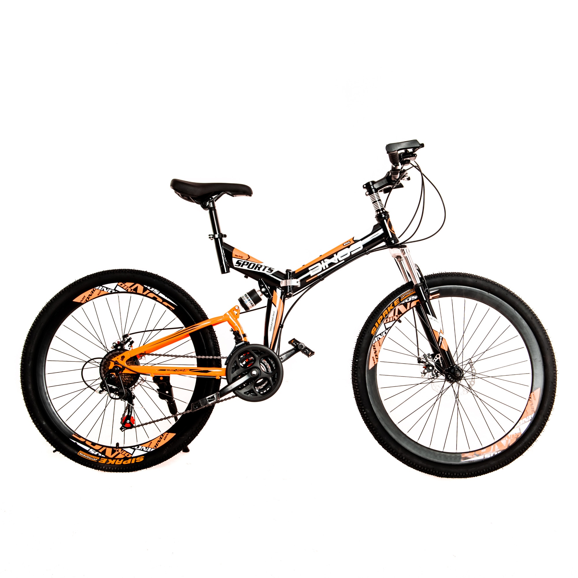 Велосипед, DINOS, SportCompact 26", Сгъваем, Черно/Оранжев - eMAG.bg