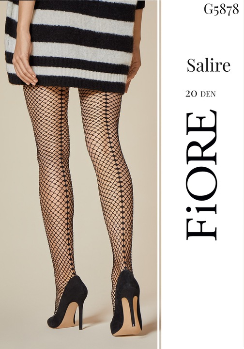 Ciorap FIORE Salire 20 Den, Plasa, Negru