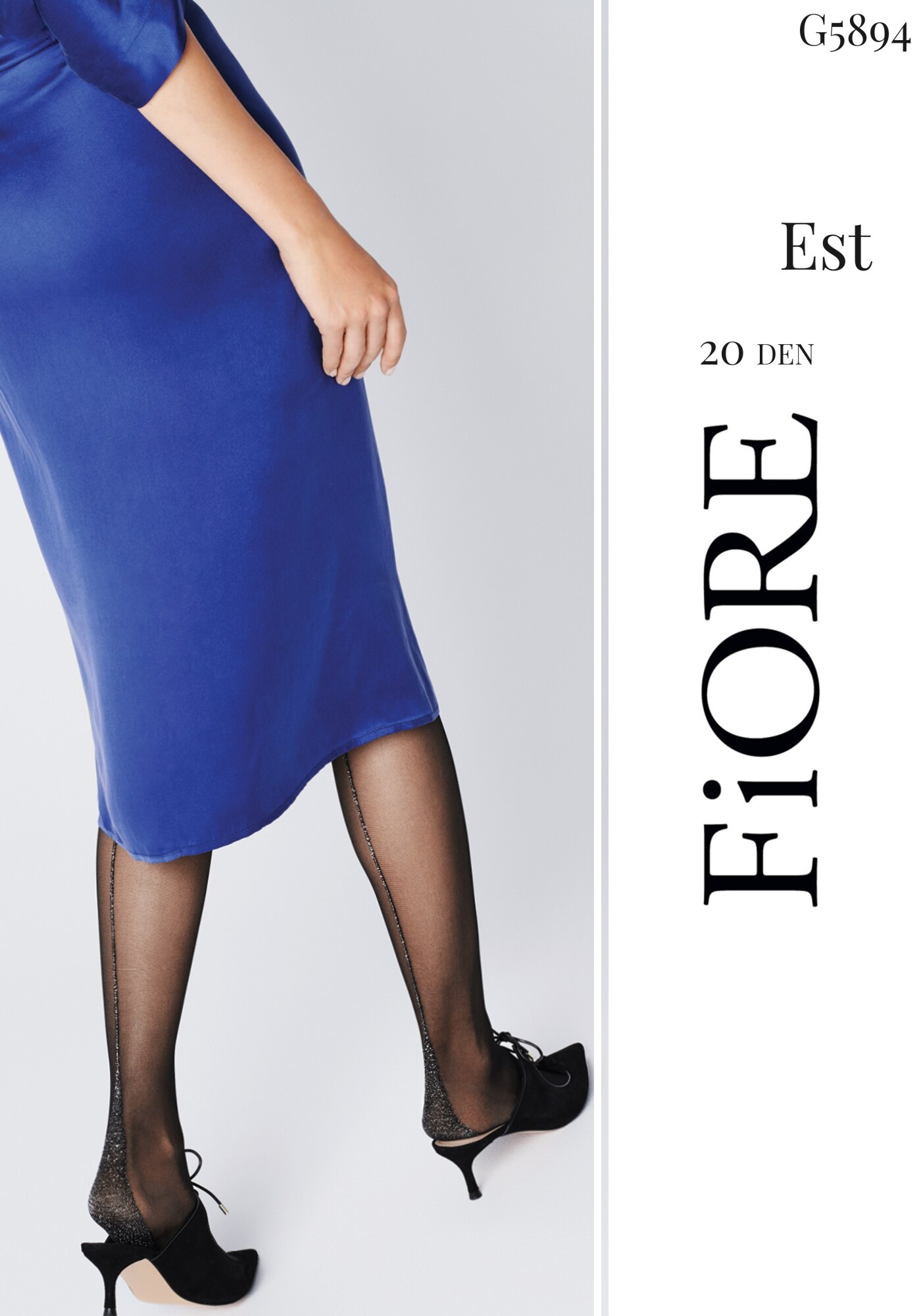 Ciorap FIORE Est 20 Den, Negru/Metallic