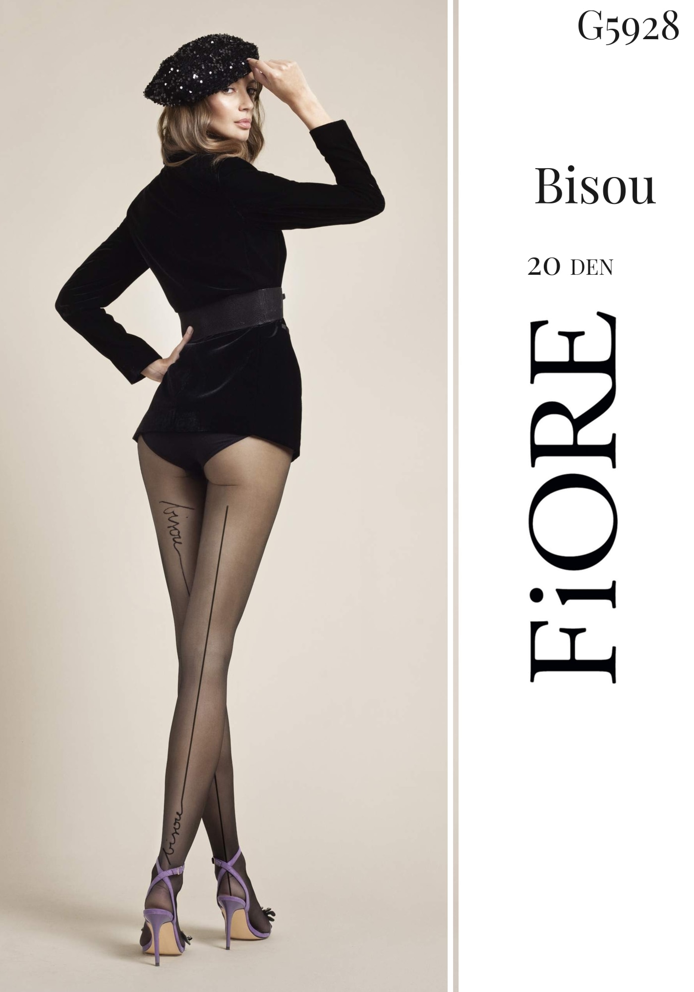 Ciorap FIORE Bisou 20 Den, Negru