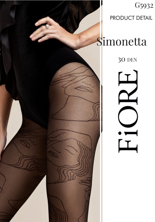 Ciorap FIORE Simonetta 30 Den, Black, 2