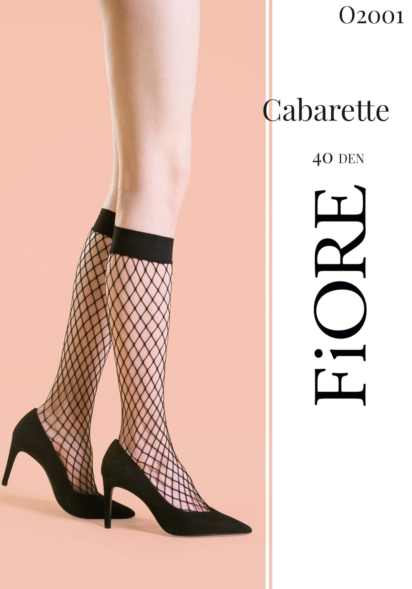 Sosete FIORE Cabarette 40 Den, UNI, Negru