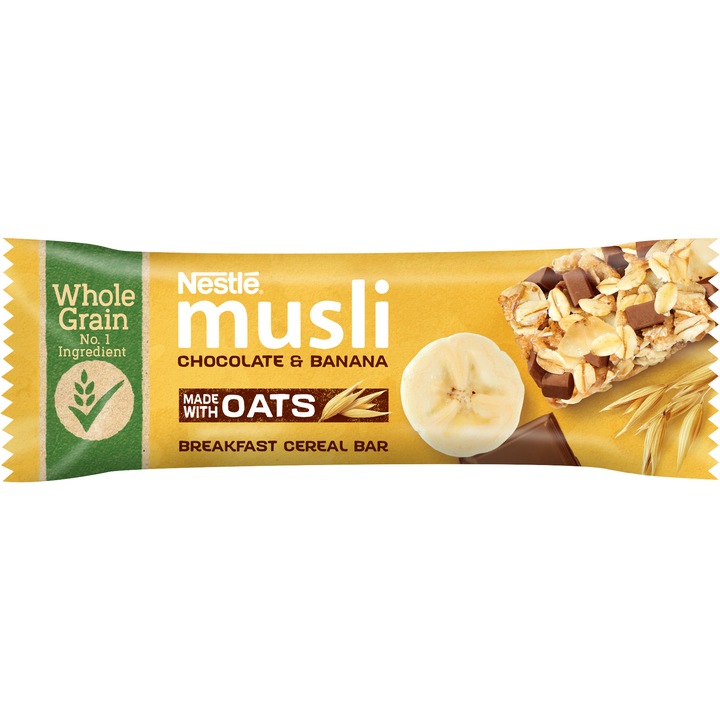 Nestlé Müzli tejcsokoládés-banános szelet, 35g