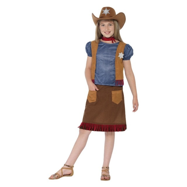 Costum de carnaval, Bruno, cowgirl western, pentru copii 4-6 ani
