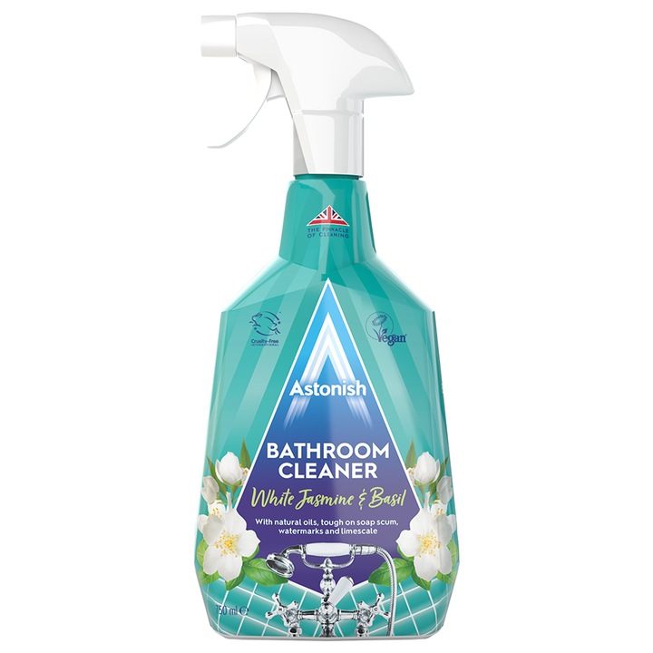 Astonish - Solutie de curatare pentru baie White Jasmine & Basil 750 ml