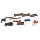 Start set Piko trenulet electric, locomotiva cu vagoane de marfa, sina cu terasament, circuit oval, variator, 8+, 57113