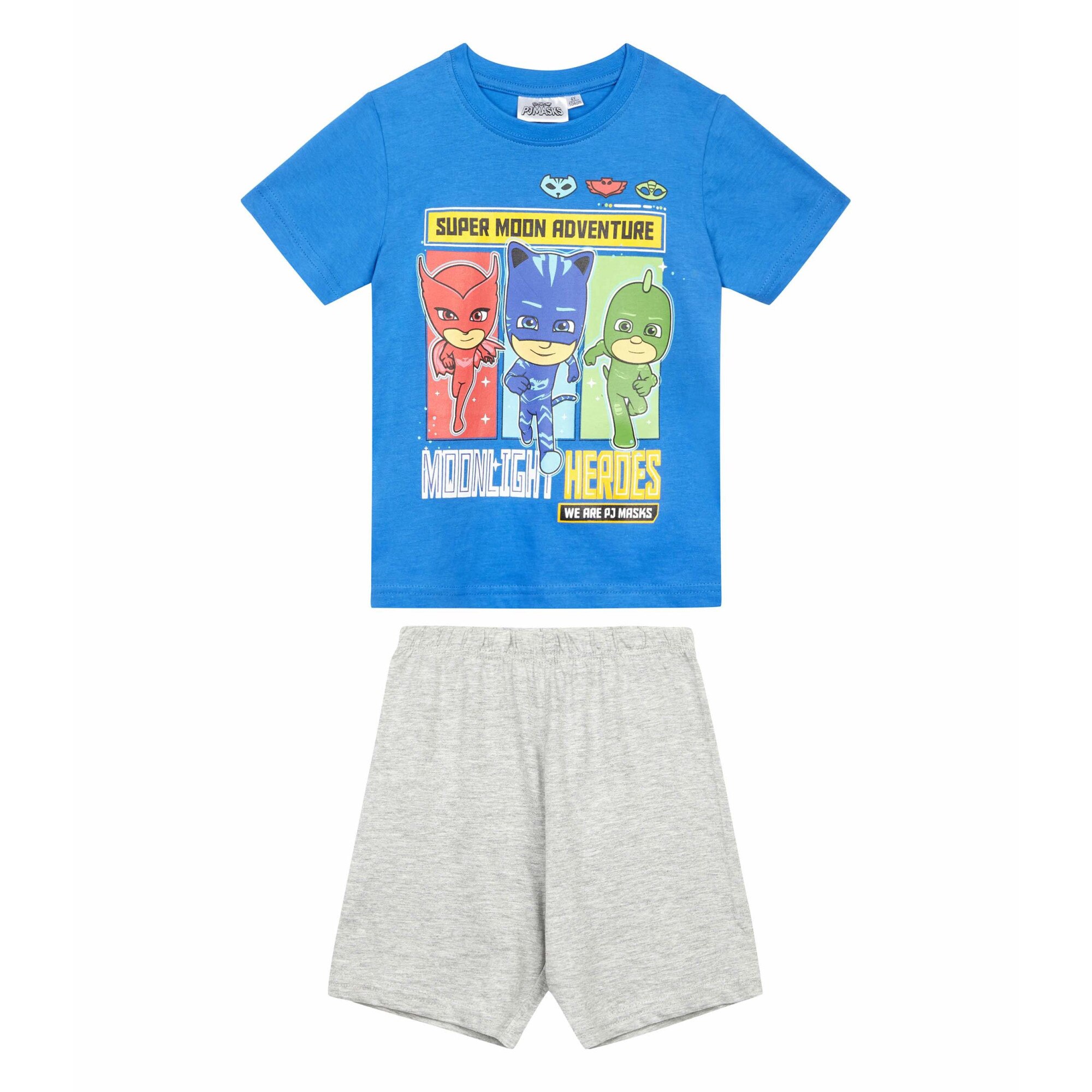 Pijama de vara PJ Masks albastru/gri