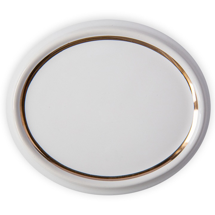 Fotoceramica, OEM, boemia cu bordura, 12 x14 cm, aur, alb, ceramica