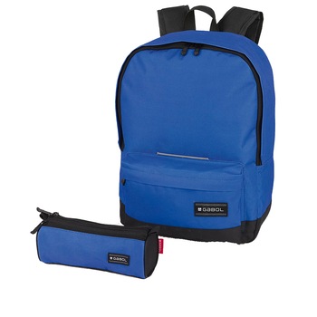 Set ghiozdan mediu si penar cu trei compartimente albastru Gabol colectia Ben Set ghiozdan mediu si penar cu trei compartimente albastru Gabol colectia Ben
