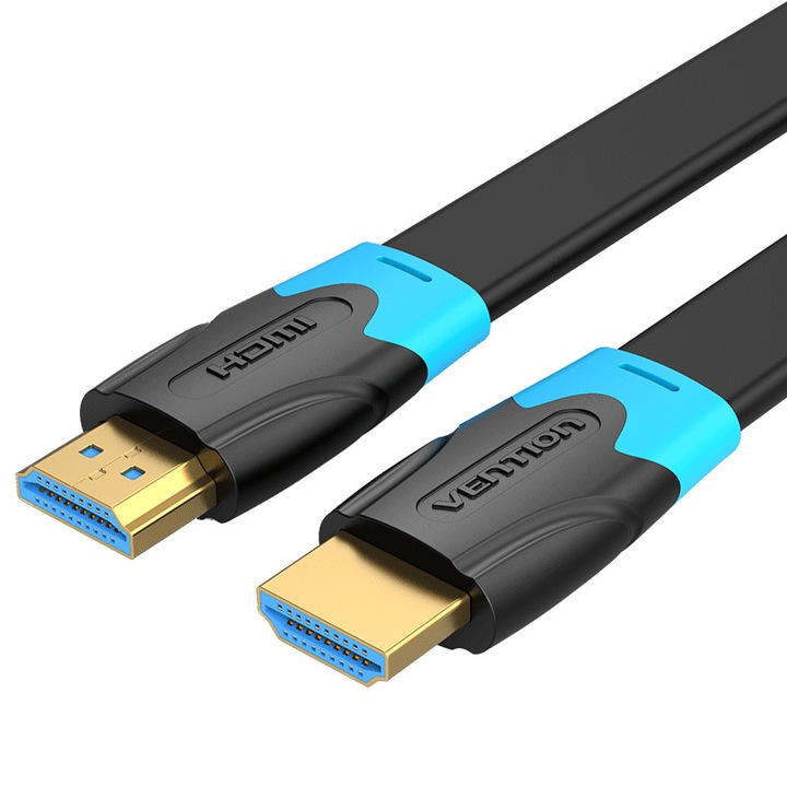 HDMI 2.0 плосък кабел, черен, Full HD 1080P, Ultra HD 4K и 3D, 8 метра, Vention