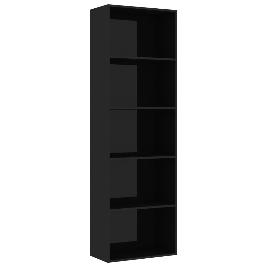 Biblioteca vidaXL, PAL extralucios,60 x 30 x 189, Negru