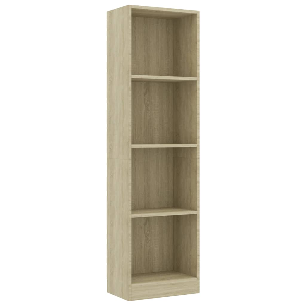 Biblioteca vidaXL, PAL/Stejar Sonoma,40 x 24 x 142 cm, Alb/Stejar