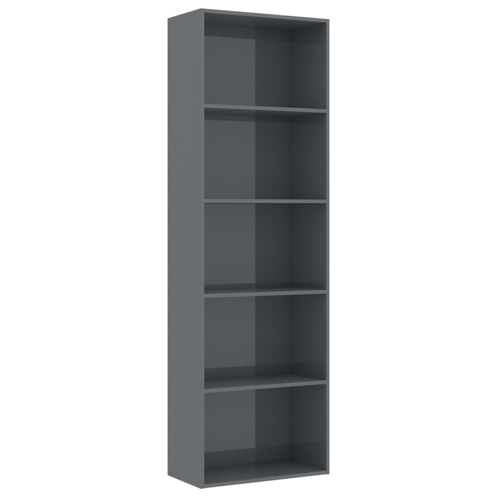 Biblioteca vidaXL, PAL extralucios, 60 x 30 x 189 cm, Gri