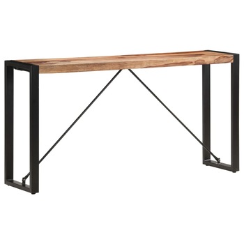 Masa consola vidaXL, Lemn masiv de palisandru/Otel, 150 x 35 x 76 cm, Maro Masa consola vidaXL, Lemn masiv de palisandru/Otel, 150 x 35 x 76 cm, Maro