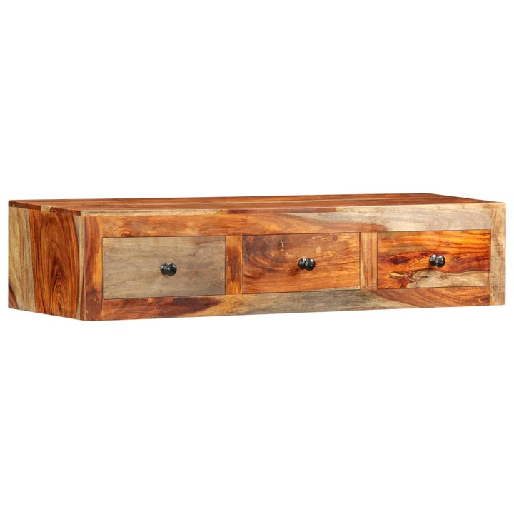 Конзолна маса със стенен монтаж vidaXL, 100x25x20 см, шишам масив, 10.42 Kg