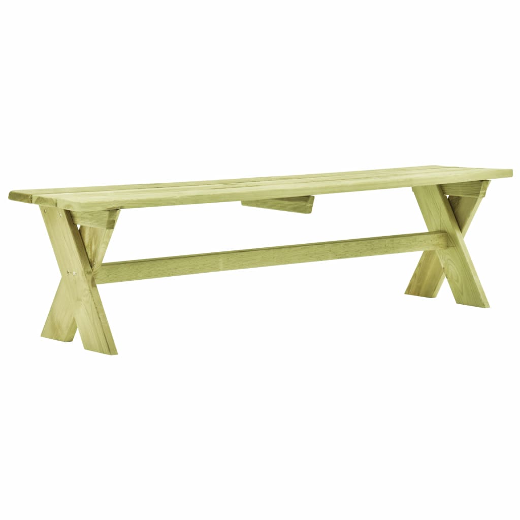 Banca de gradina cu 3 locuri, vidaXL, Lemn de pin tratat, 170 x 36 x 44 cm, Verde