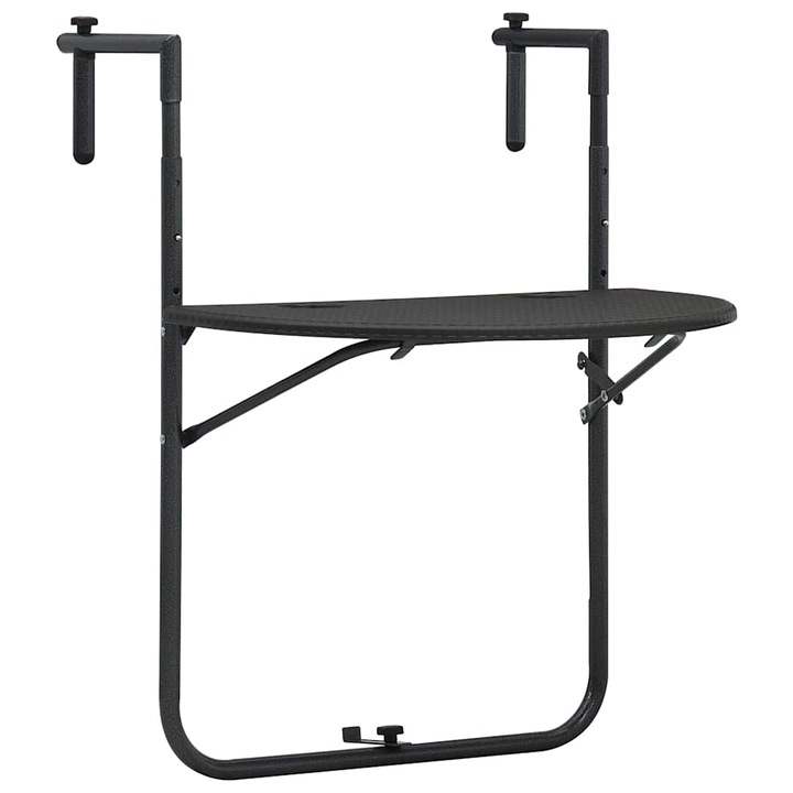 Окачена балконска маса vidaXL, кафява, 60x64x83,5 см, пластмасов ратан