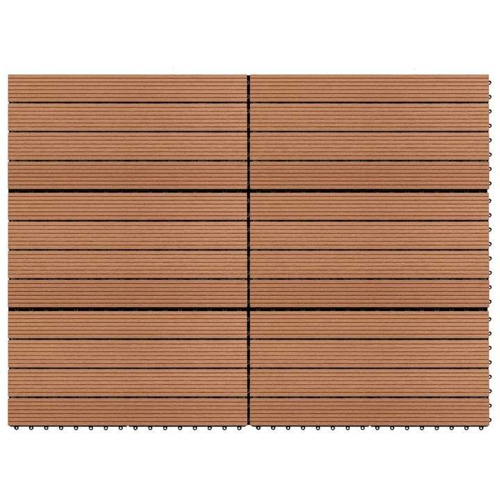 WPC плочки vidaXL, 6 бр, 60х30 см, кафяви