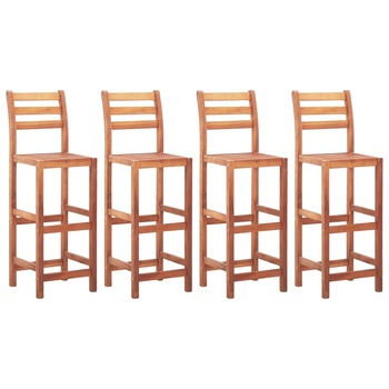 Set 4 scaune de bar, vidaXL, Lemn de acacia, 40 x 36,5 x 110 cm, Maro