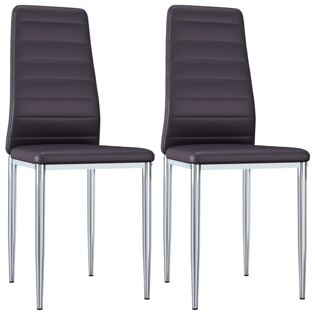Set scaune de bucatarie, 2 buc, maro, piele ecologica 248283