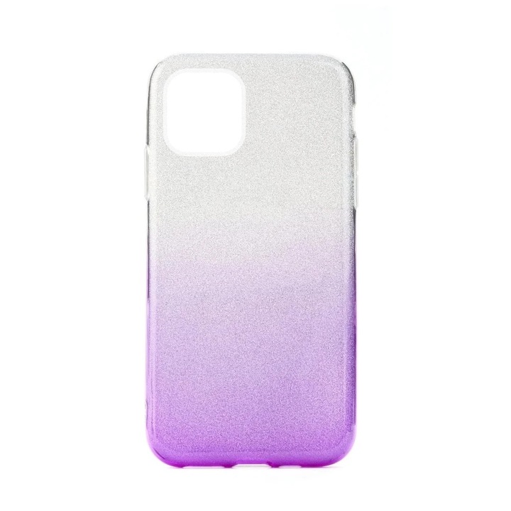 Предпазен гръб Forcell Shining Case за Apple iPhone 11 Pro, Сив/Виолетов
