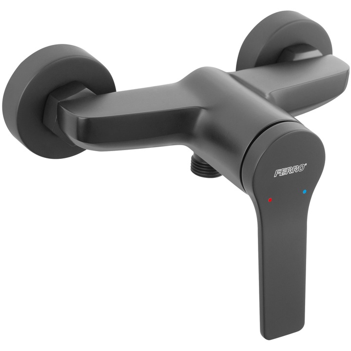 Смесител за душ Ferro Stratos BSC7BL, Керамичен патрон, Черен