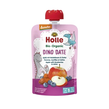 Piure Eco, Mere, curmale si afine, Dino Date,100 g Piure Eco, Mere, curmale si afine, Dino Date,100 g