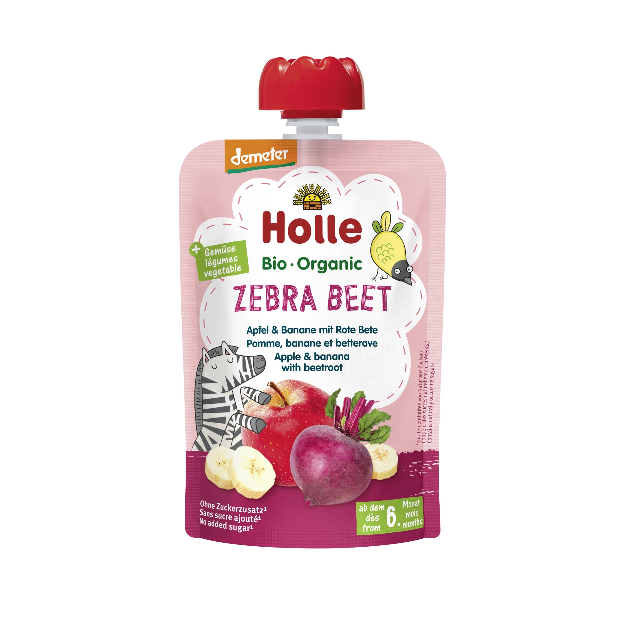 Piure Eco, Mere cu banane si sfecla, Zebra Beet, 100 g