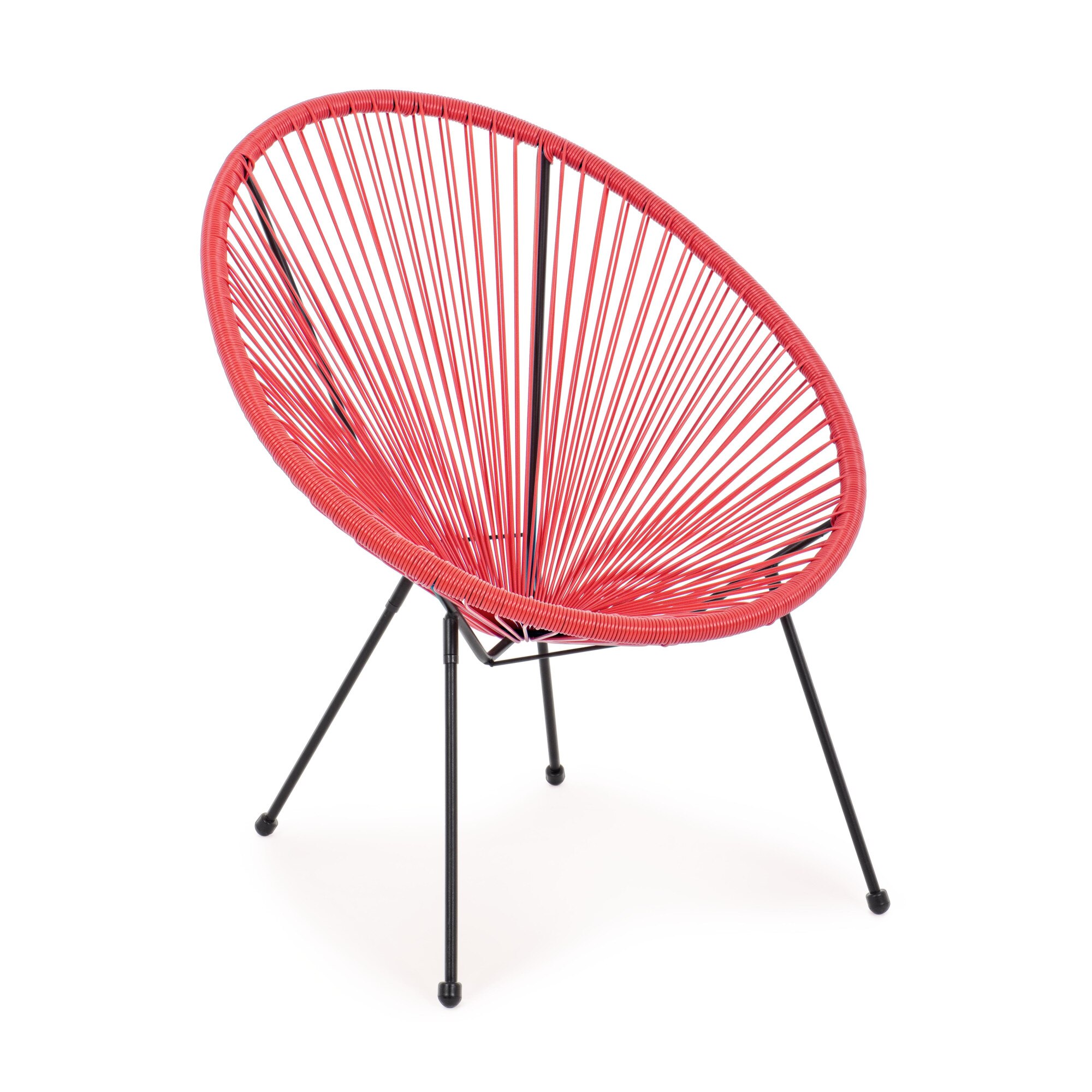 Fotoliu Parker, Structura otel si fibra sintetica, 72x78x89 cm, Rosu